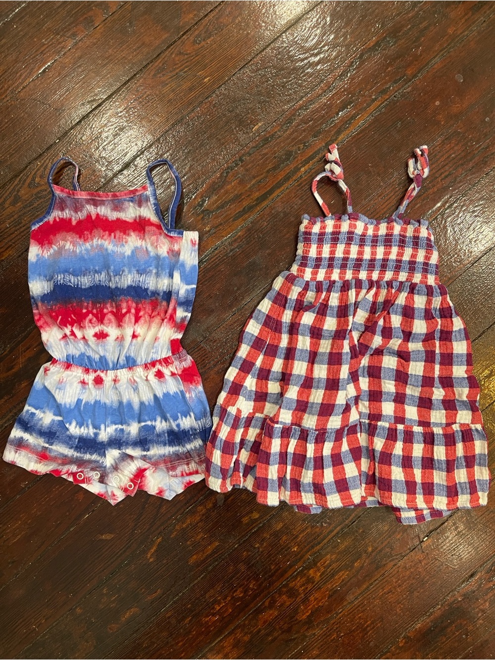 The Children's Place Red, White & Blue Girls Romper and Sundress Set